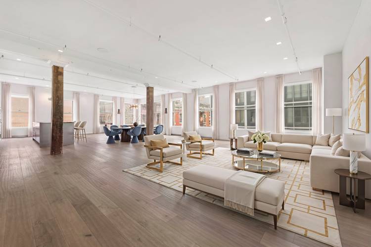 This enormous two bedroom residence has two full baths, one powder room, and is a rare expression of authentic loft living, where soaring barrel vaulted ceilings, beautiful wide plank hardwood ...
