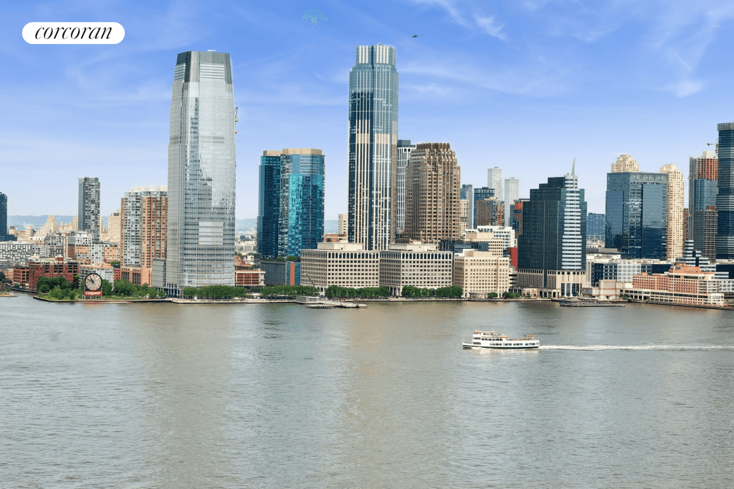 River Views Galore ! High floor, corner 3 bed 3 bath home has 9 foot ceilings, wraparound floor to ceiling windows and unparalleled views of the Statue of Liberty, Hudson ...