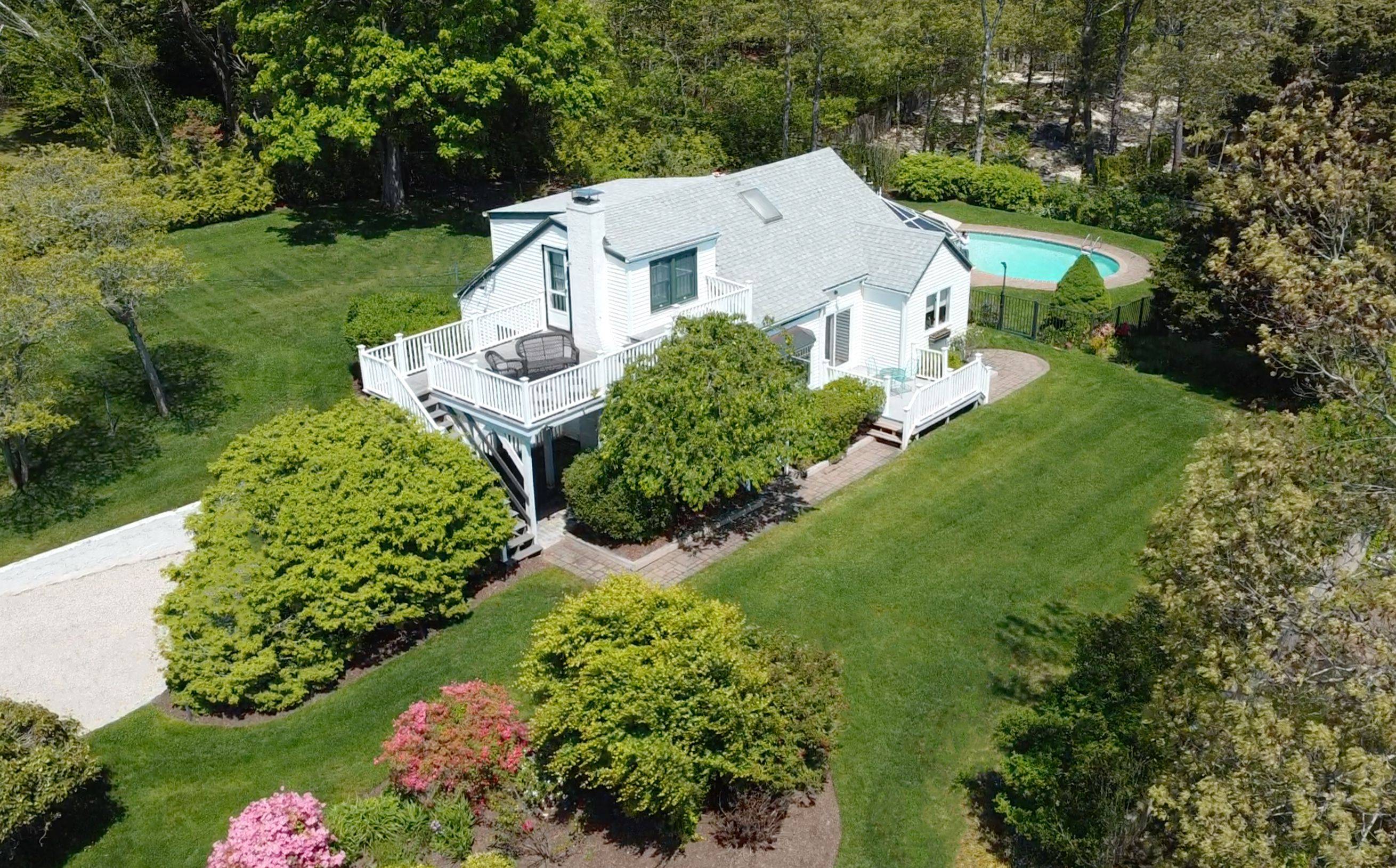 Completely renovated beach cottage with beautiful views overlooking Shinnecock Bay and with private deeded beach !