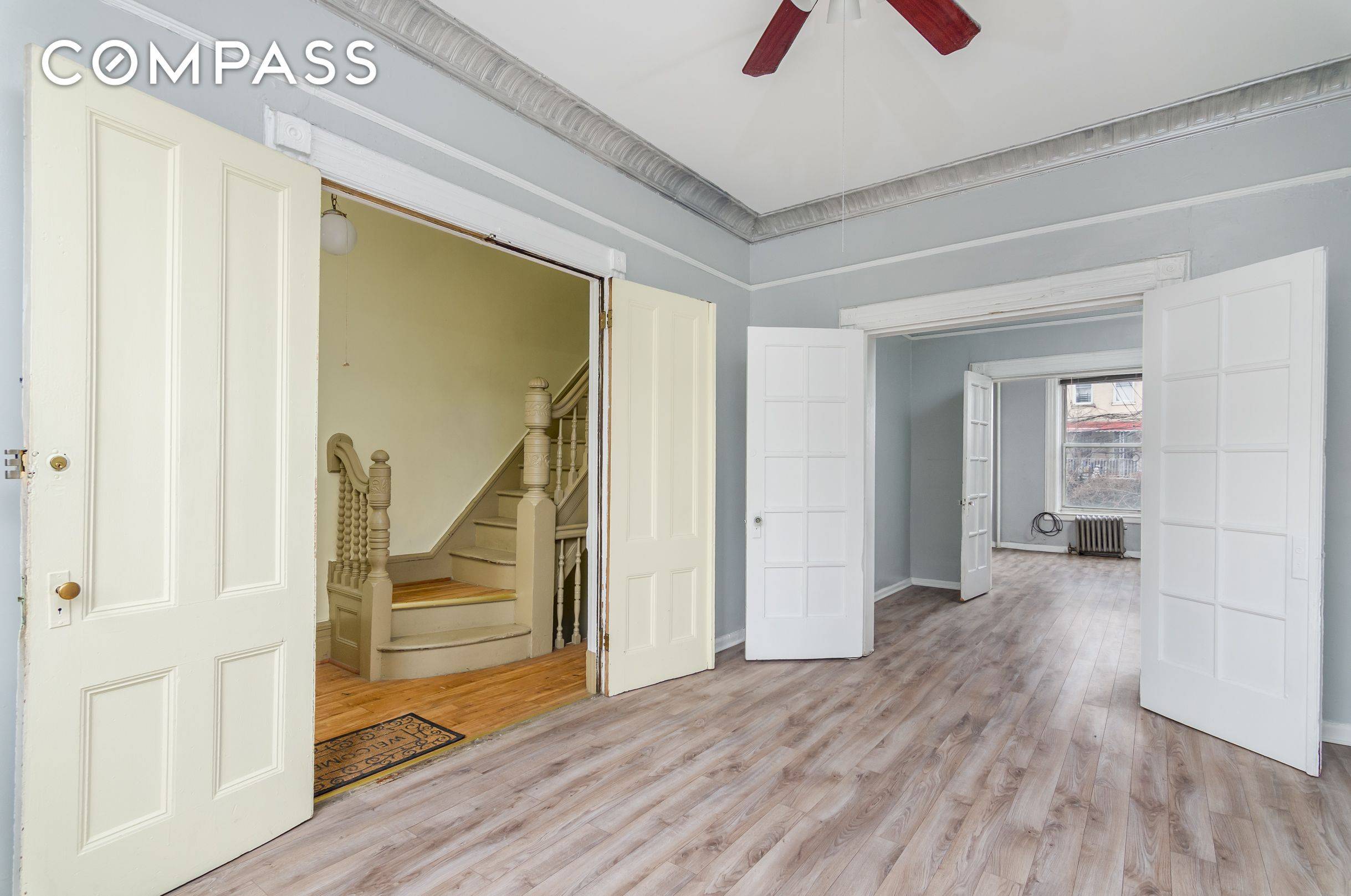 Legal Two Family Townhouse Located on Park Block in Sunset Park Step inside this legal 2 family, 3 story townhouse built in 1910 with Pre War charm and character.