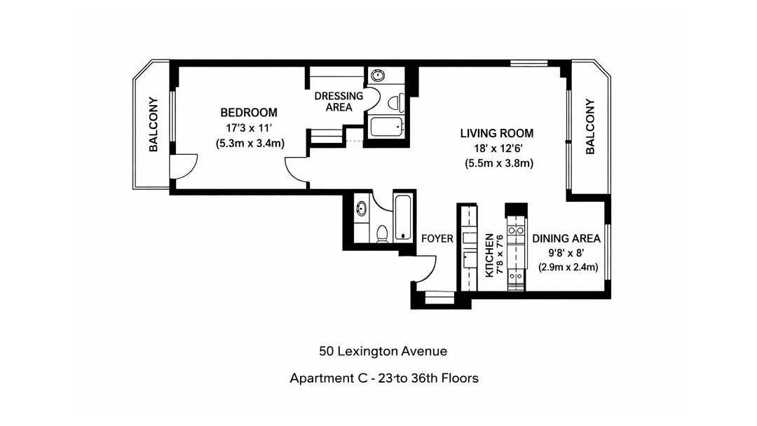 Enjoy open city views and unforgettable sunsets from this high floor one bedroom with flexible second bedroom and two full baths at the highly coveted 50 Lexington Avenue.