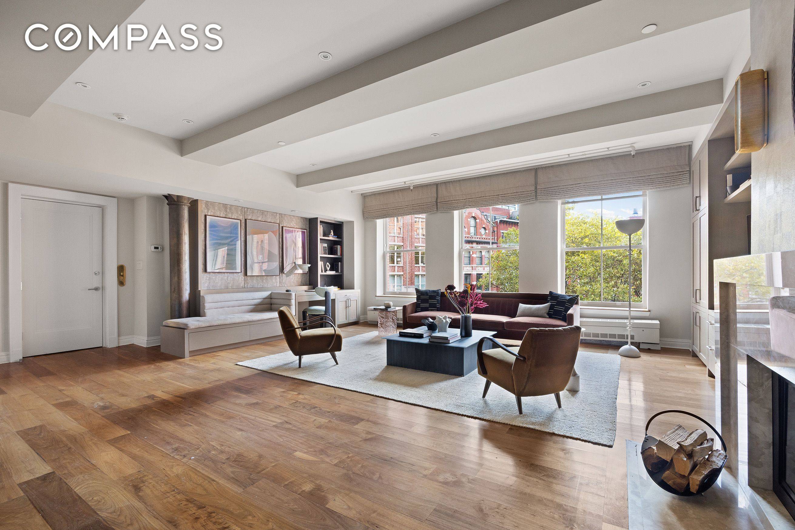 This spacious three bedroom, two and a half bath duplex spans over 2, 300 square feet and is ideally situated just across from Duane Park.