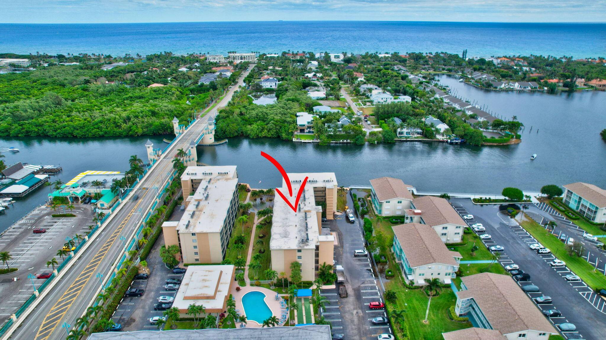 Enjoy breathtaking views of the intracoastal and drawbridge from the spacious screened balcony of this beautifully renovated 2 bedroom 2 bathroom condo in East Boynton Beach.