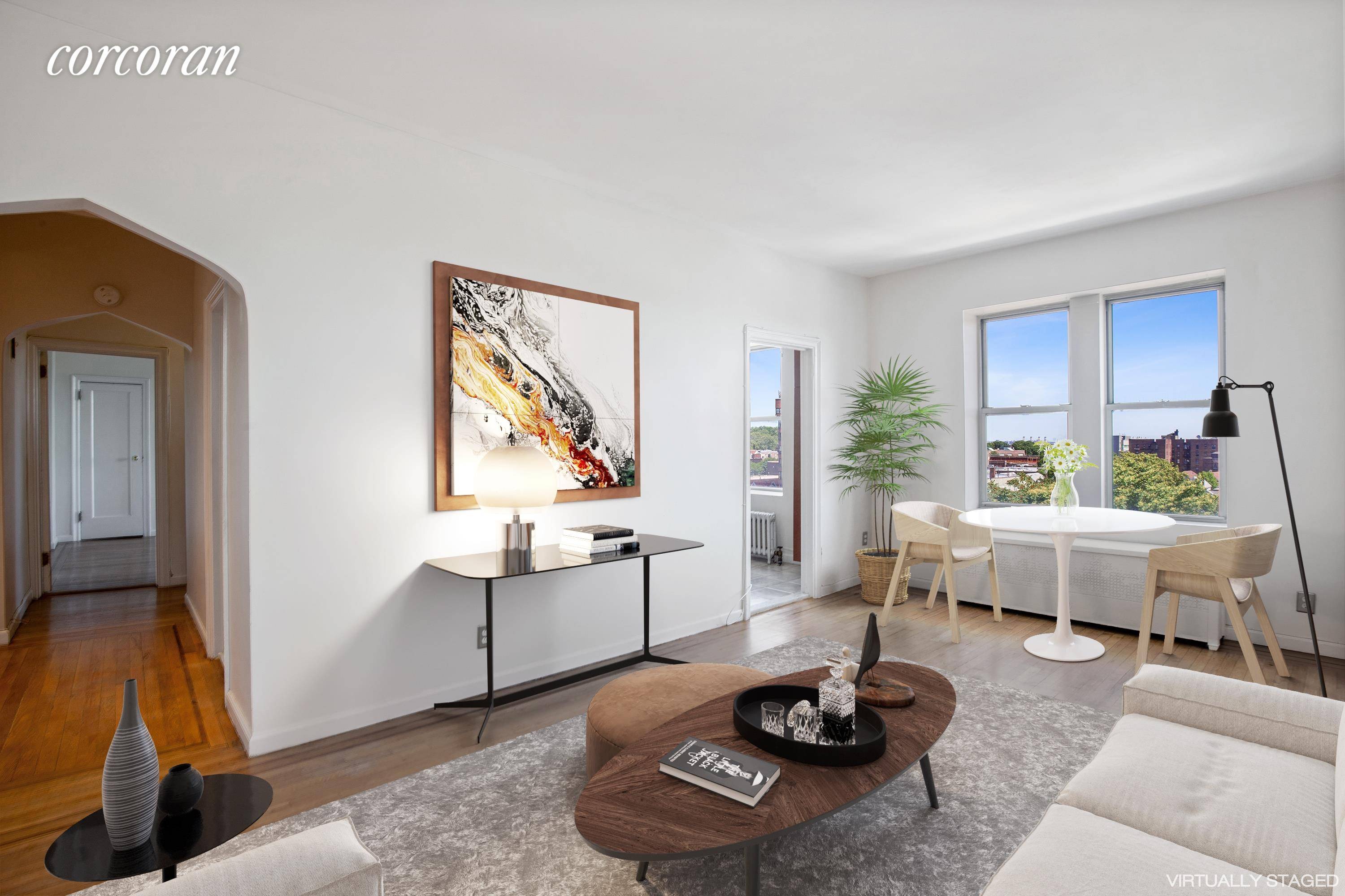 Views amp ; Value Welcome to your massive prewar one bedroom with unobstructed views of clear blue sky and green treetops across to the horizon.