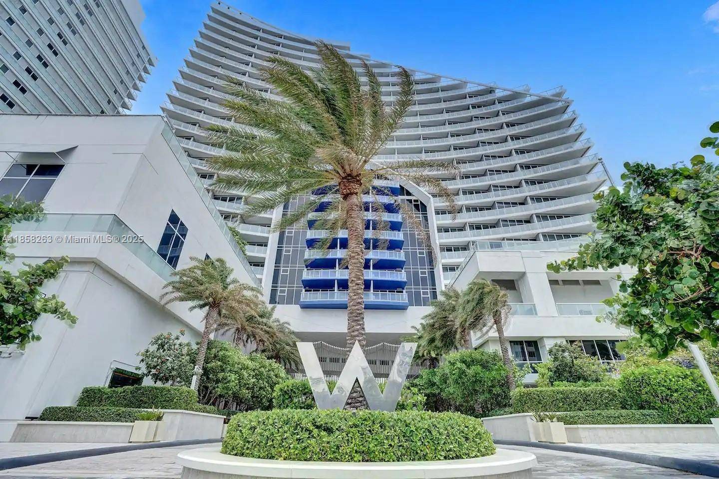 South facing residence at W Fort Lauderdale with two private balconies and sun splashed interiors easy, lock and leave beach living.