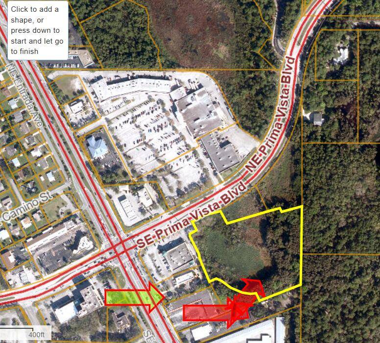 High Visibility great location for Gas station, Strip mall, property is adjacent to Walgreens, McDonalds, at the intersection of a Publix grocery store location and many stores.