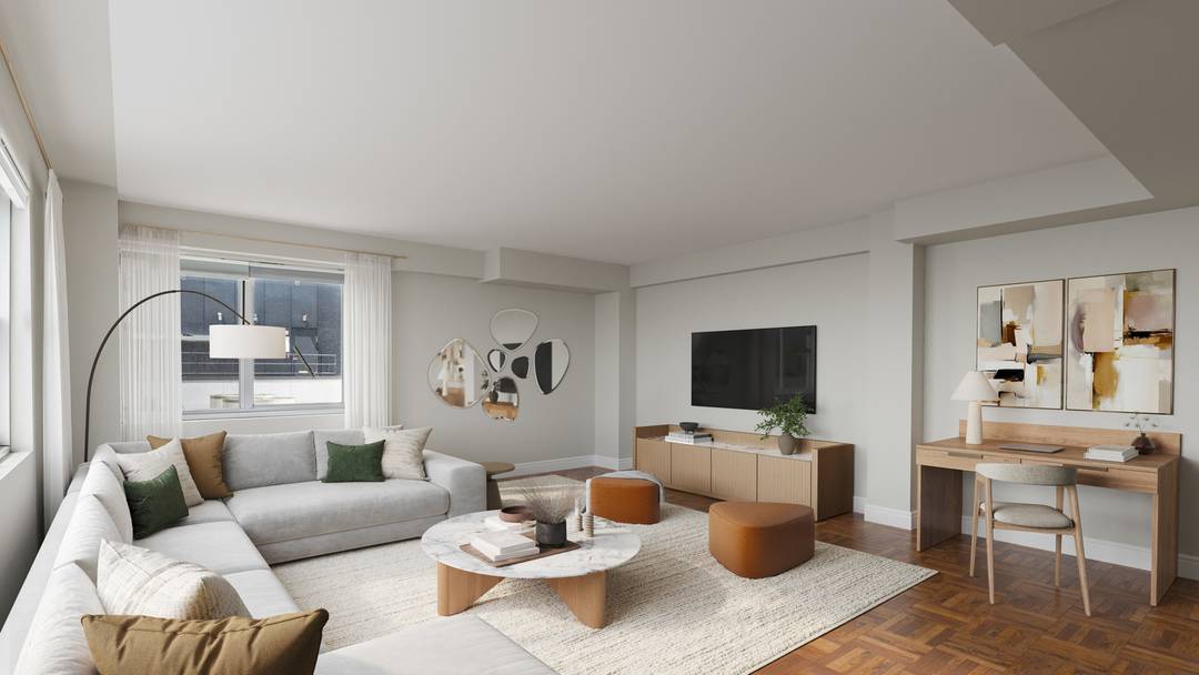 Apartment 20B at 333 East 46th Street is a high floor home with sweeping views of the East River, Chrysler Building, and city skyline.
