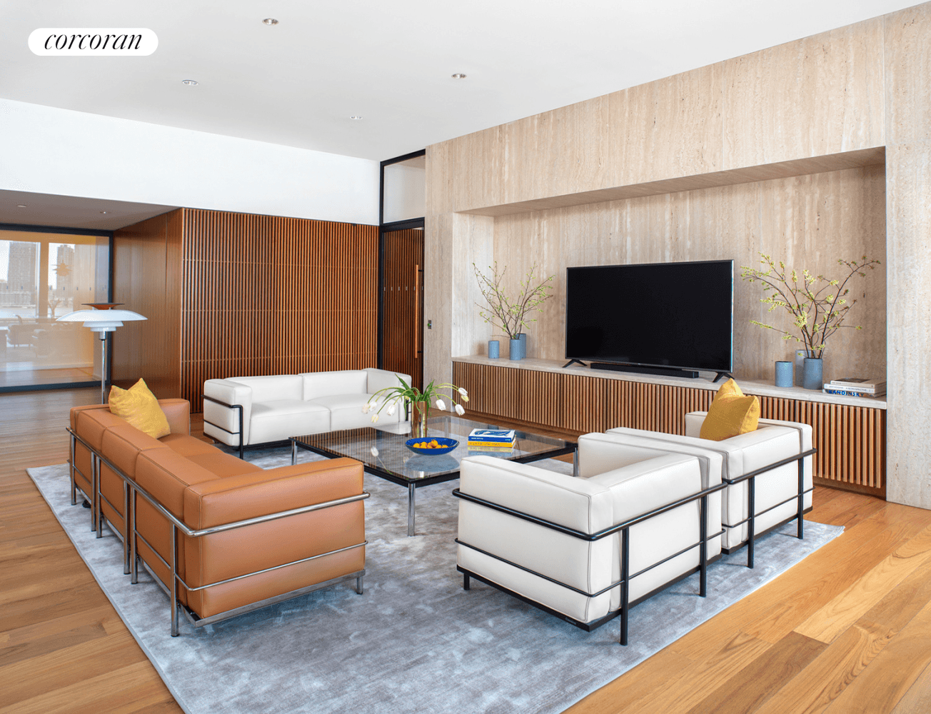 Residence 42A at One United Nations Park is a 2, 900sf four bedroom, four bathroom plus powder room, residence overlooking the East River.