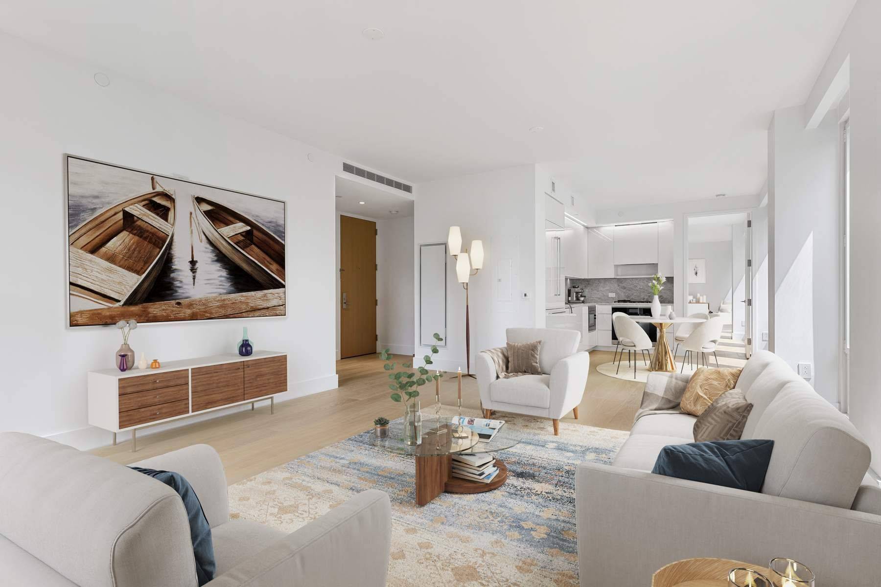 This gorgeous southwest corner split 2BR and 2 BA has sunlight streams in all day long through 15 oversized 7FT windows.