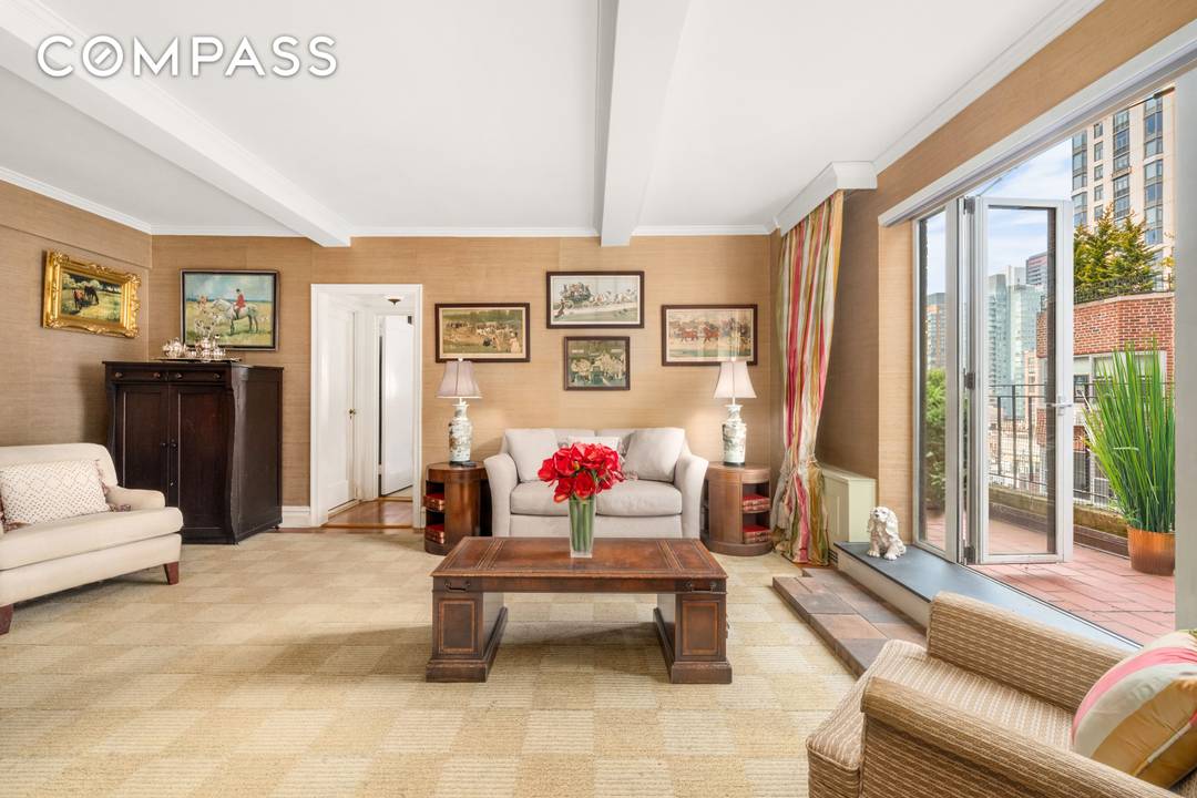 Residence 12F is an exquisite junior four with private terrace in the highly sought after, Rosario Candela designed Two Beekman Place, located between 49th and 50th Streets.