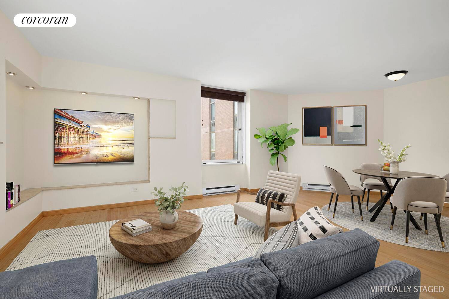 Already converted 3 bed 2 bath condo with stunning south and west views out to Central Park.