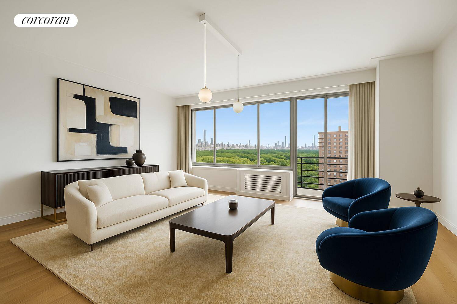 Now Available, Breathtaking Direct Central Park Views Step into sweeping, unobstructed views of Central Park from this stunning south facing one bedroom with a private terrace.