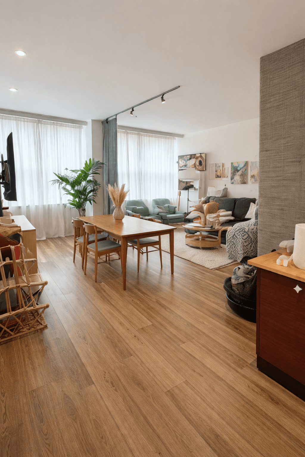 Spacious partially Furnished and bright 2 bedroom residence located on the corner of Wall Street, offering exceptional south and east exposures with open city views.