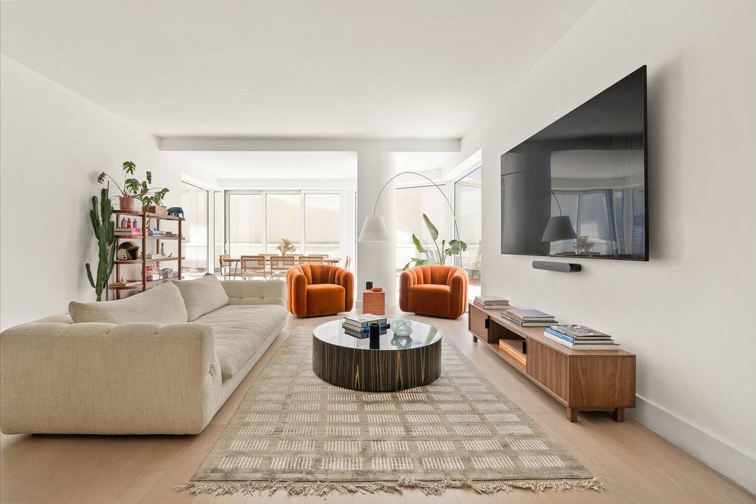 Residence 2E at 110 North 1st Street is a sun filled three bedroom, three bathroom home spanning 1, 685 square feet with a 1, 100 square foot wraparound private terrace.