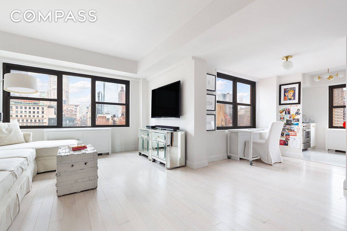 A serene, light filled one bedroom with sweeping city views in the heart of Kips Bay.