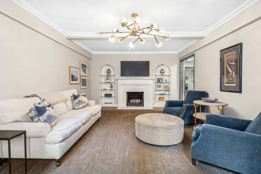 The renovated six room corner home with south and east exposures features a spacious 1929 classic layout of separate eat in kitchen with abundant cabinetry and wine cooler, large dining ...