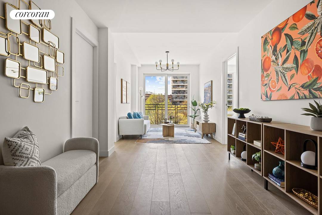 Exceptional 2 bedroom, 2 bathroom residence with adjoining windowed home office in a new a Condo Development on Ocean Parkway.