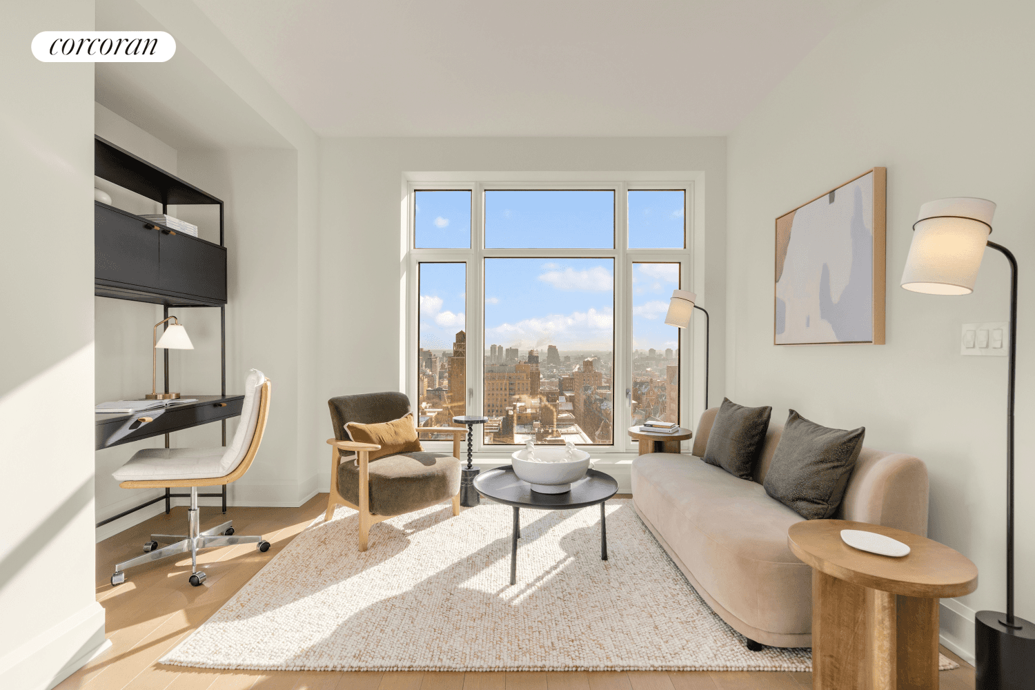 IMMEDIATE OCCUPANCY Boasting unobstructed eastern views and expansive windows, Residence 24D is a 713 square foot one bedroom home that receives plentiful light and air.