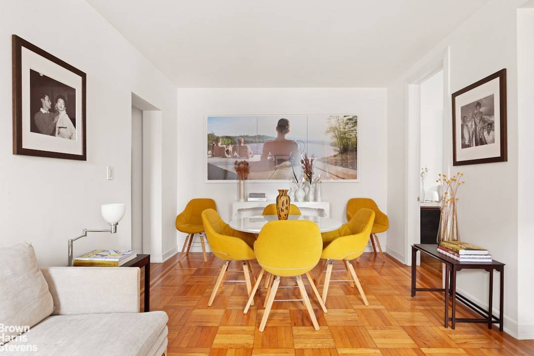 Residence 6E is a rare opportunity a top floor, corner two bedroom, one bathroom home with sweeping views of the distinctive downtown architecture and the Hudson River.