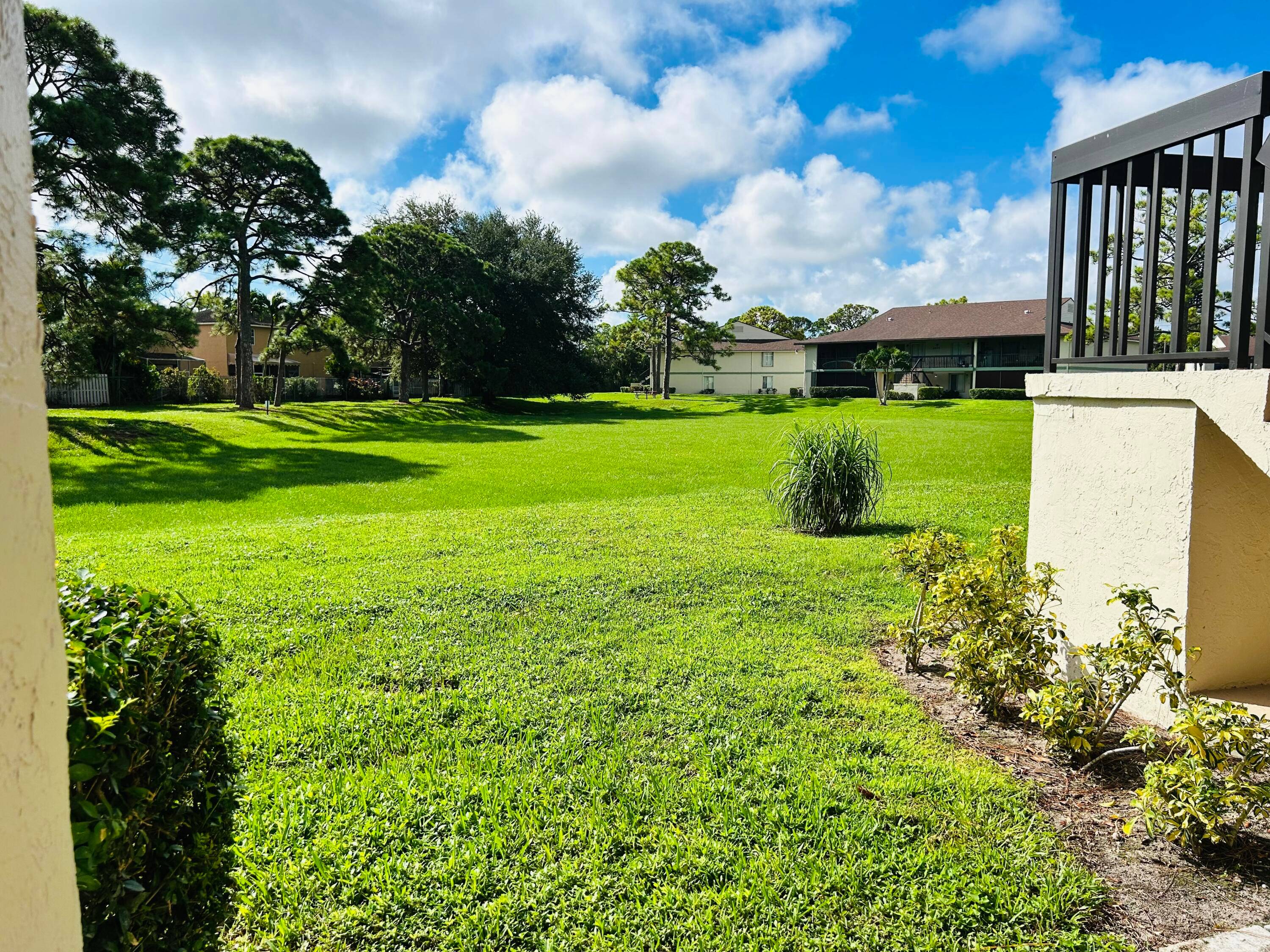 Two bedroom two bath ground floor condo with covered patio.
