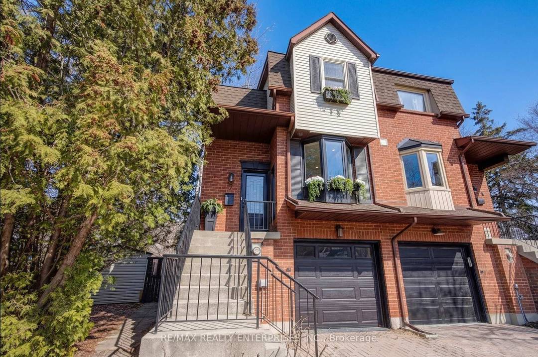 Set at the end of a quiet cul de sac on a unique pie shaped lot just steps from Kerr Village, this elegant 1, 600sqft semi detached brick home offers ...