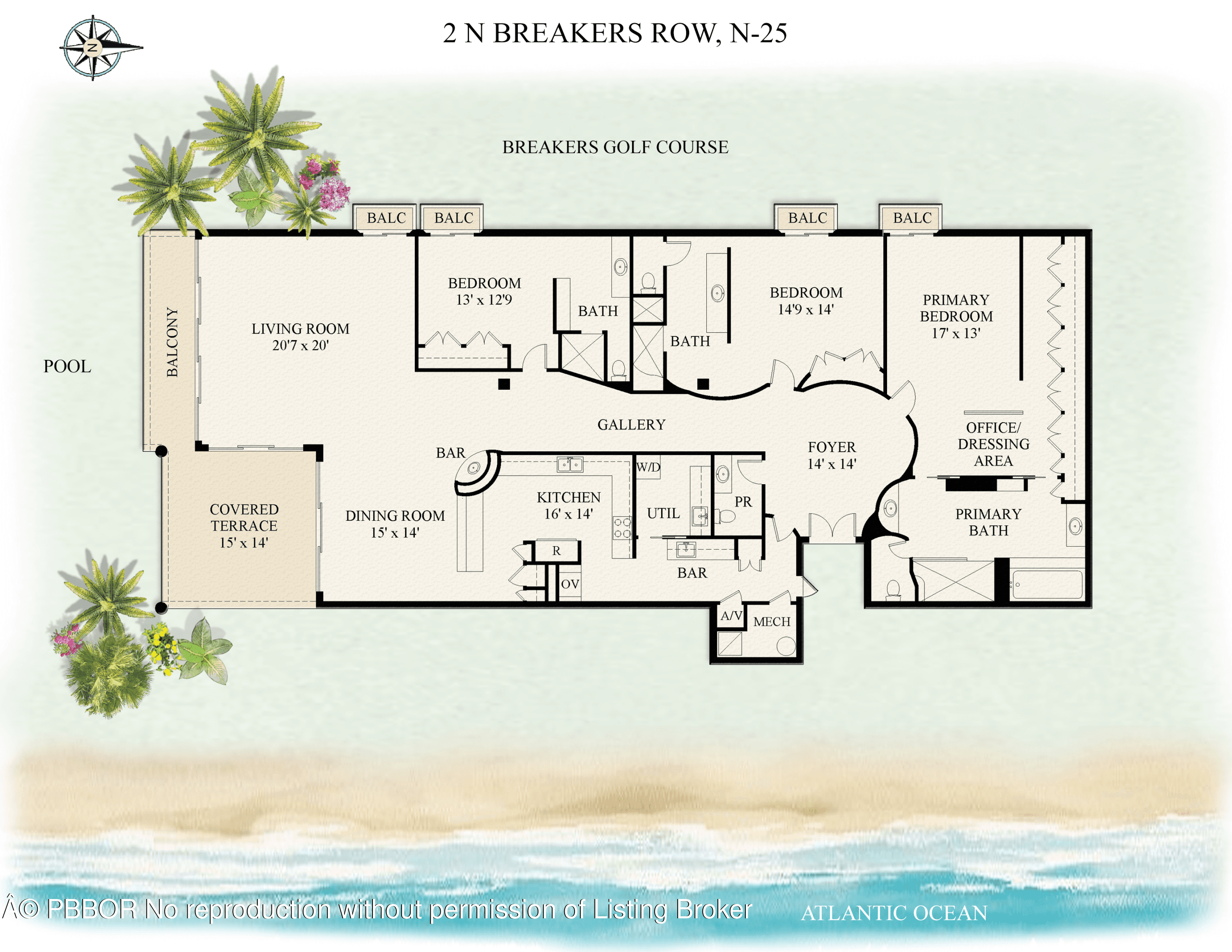Welcome to this exquisite residence at Breakers Row in Palm Beach.