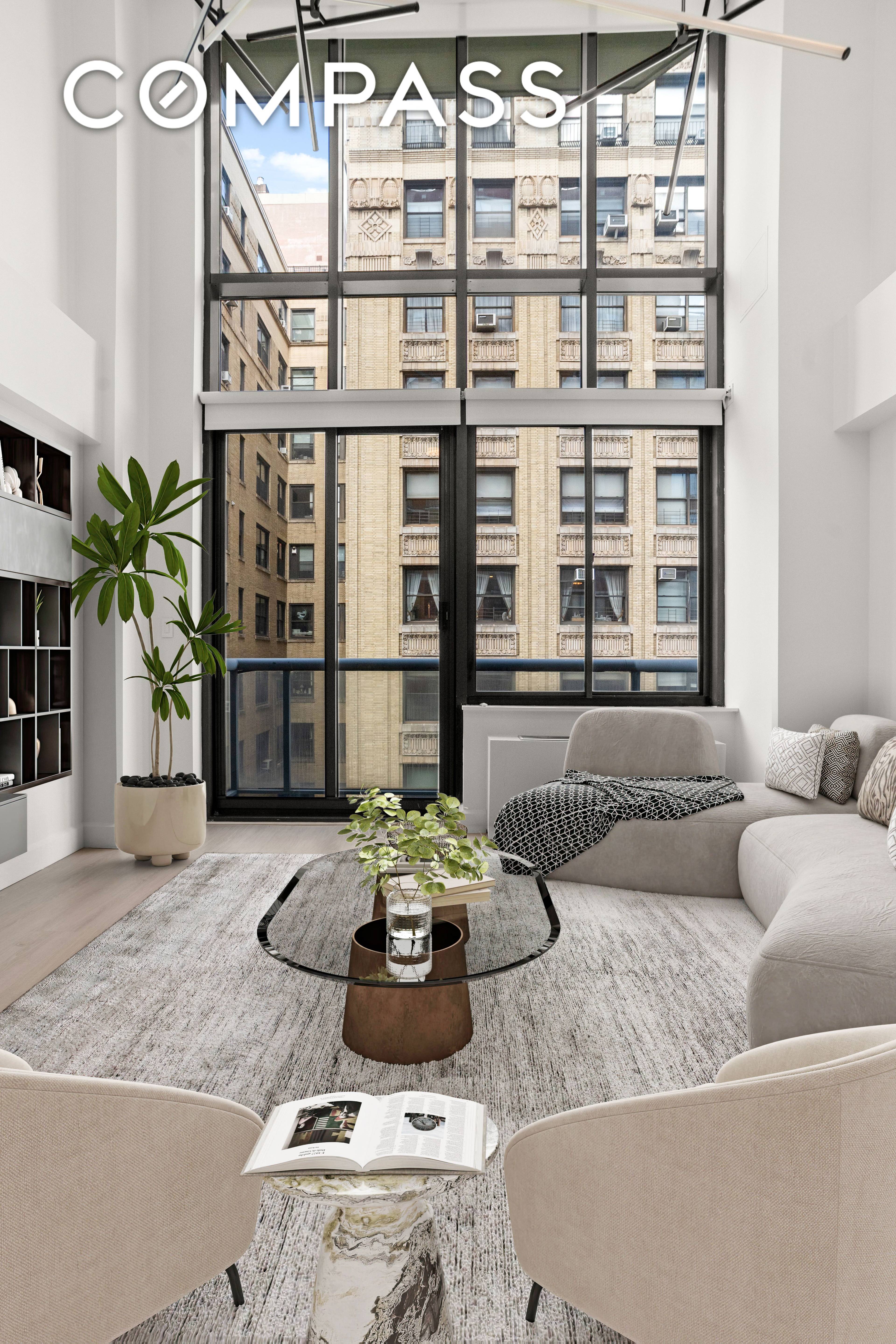 LOFT LIKE 1 BEDROOM, 1. 5 BATH DUPLEX WITH BALCONY IN THE HEART OF THE UPPER WEST SIDE !