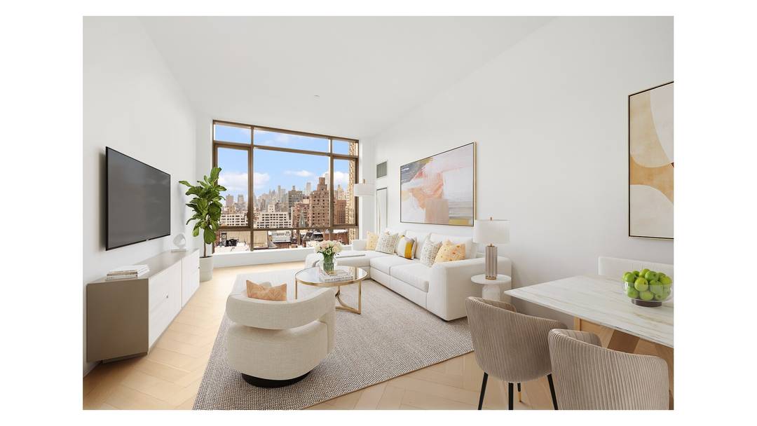 Residence 12H is a sun drenched bright and expansive two bedroom, two and a half bath luxury condominium offering sweeping southern exposures with open views toward downtown Manhattan and beyond.