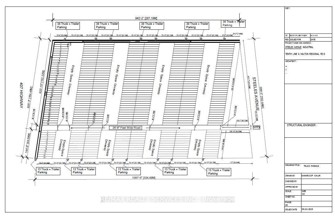 Secure and spacious truck and trailer parking now available on Steeles Avenue, with highway 407 Exposure.