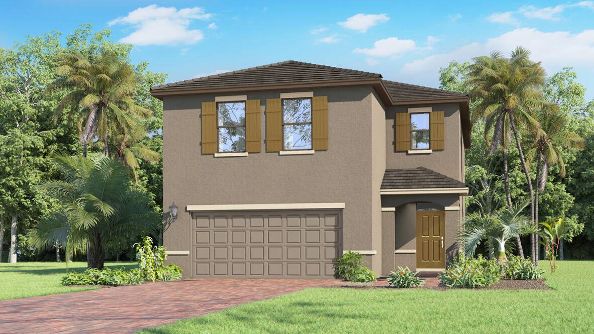 The Elston is a two story floorplan in Morningside, Fort Pierce, with two exterior options.