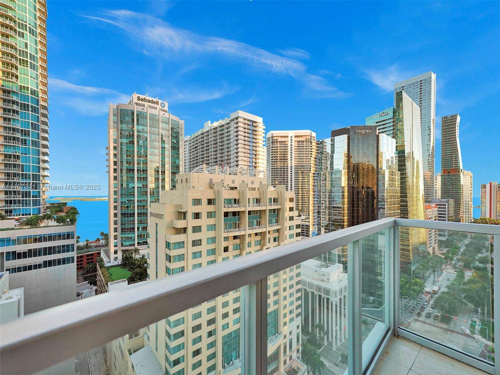 VERY ATTRACTIVE CORNER UNIT WITH GREAT VIEWS OF EAST AND SOUTH BRICKELL AND THE BAY.