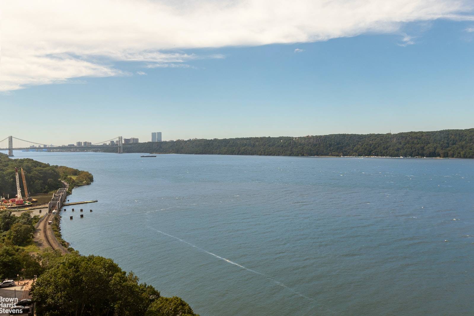 Bask in sunlight with East, South and western exposures This Is a rare find with views of the Palisades, Hudson River and the GWB here in Spuyten Duyvil.