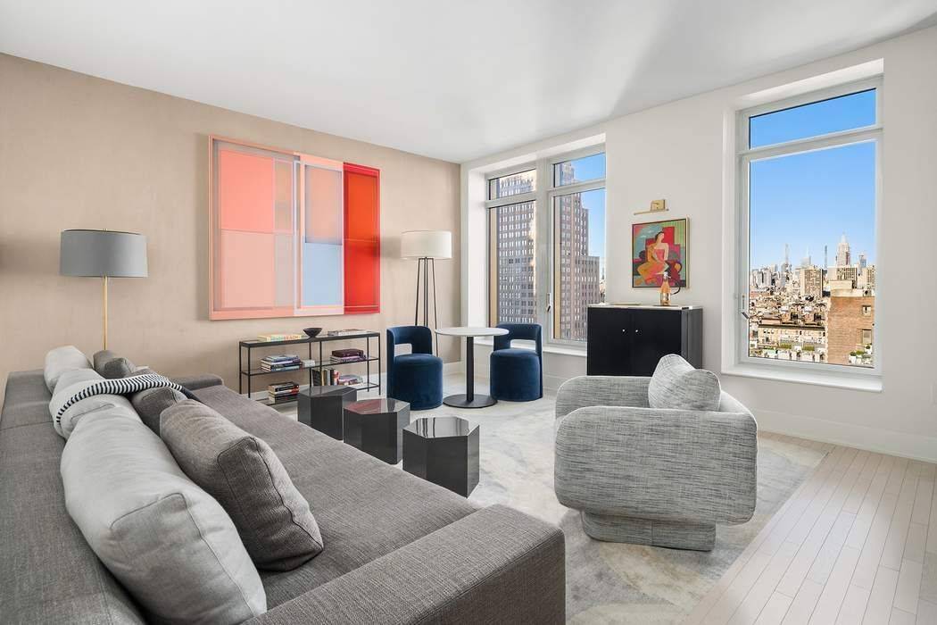 This gorgeous, triple mint two bedroom, two bath has open views west, magnificent views all the way north to the Empire State Building and is move in ready in the ...