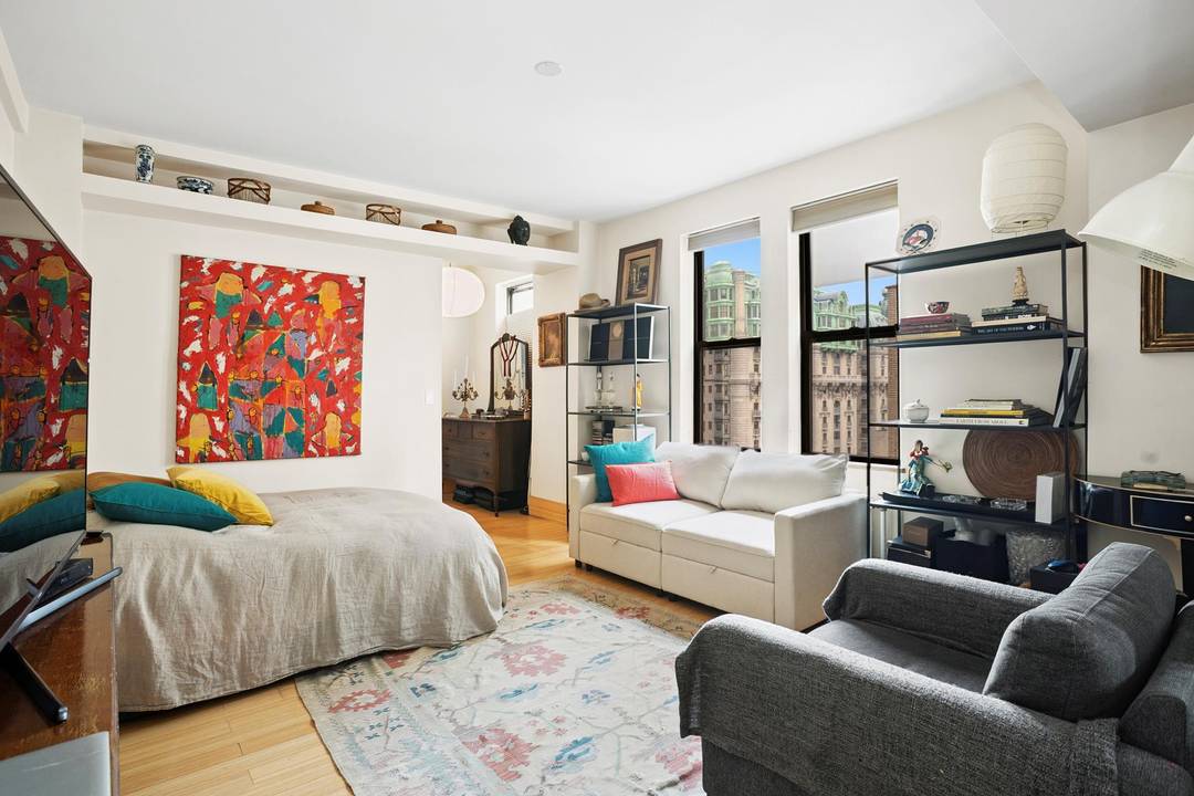 This studio apartment on a high floor facing east.