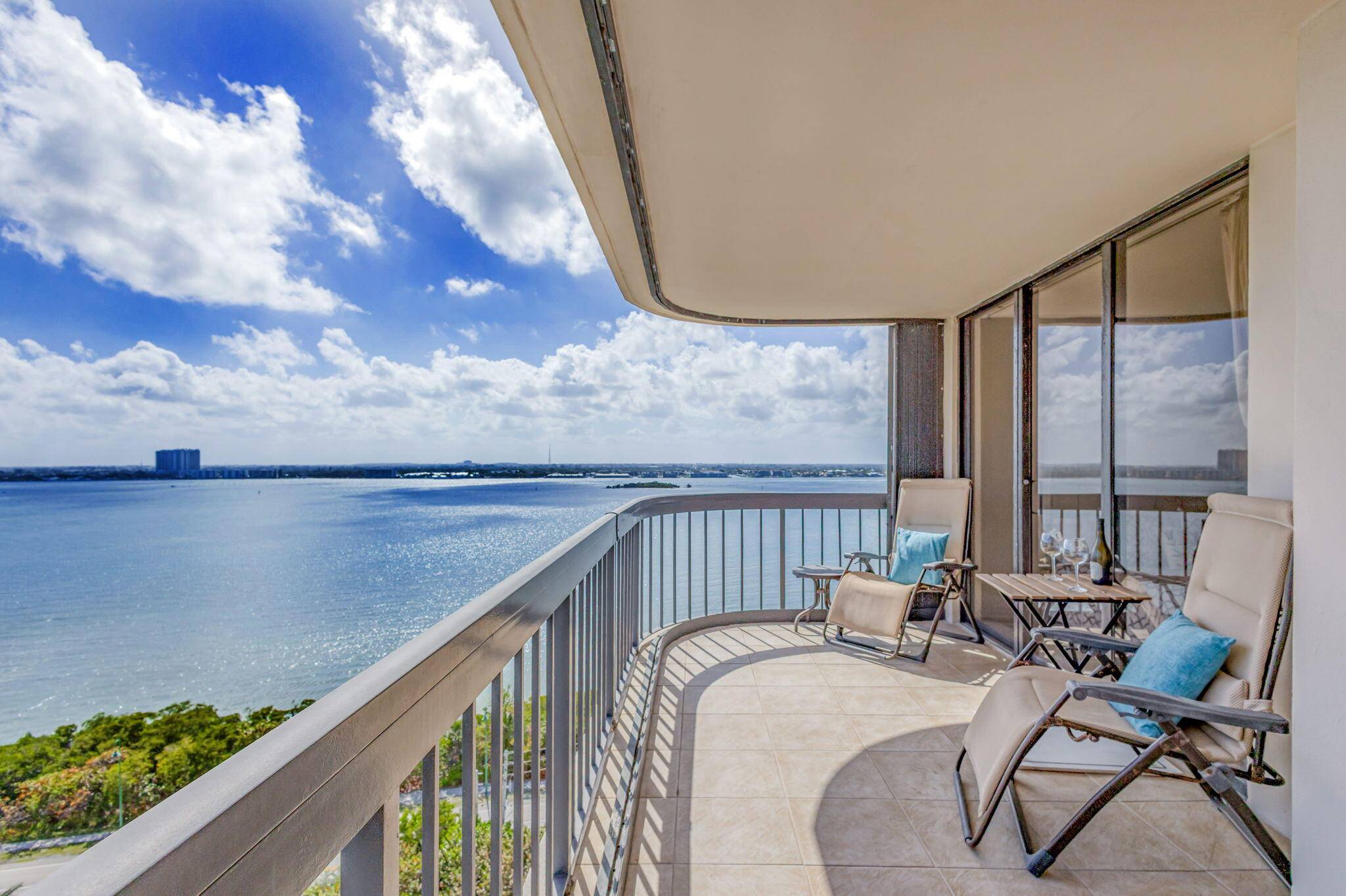 Light and bright south east exposure with ocean and Intracoastal water views in every direction !