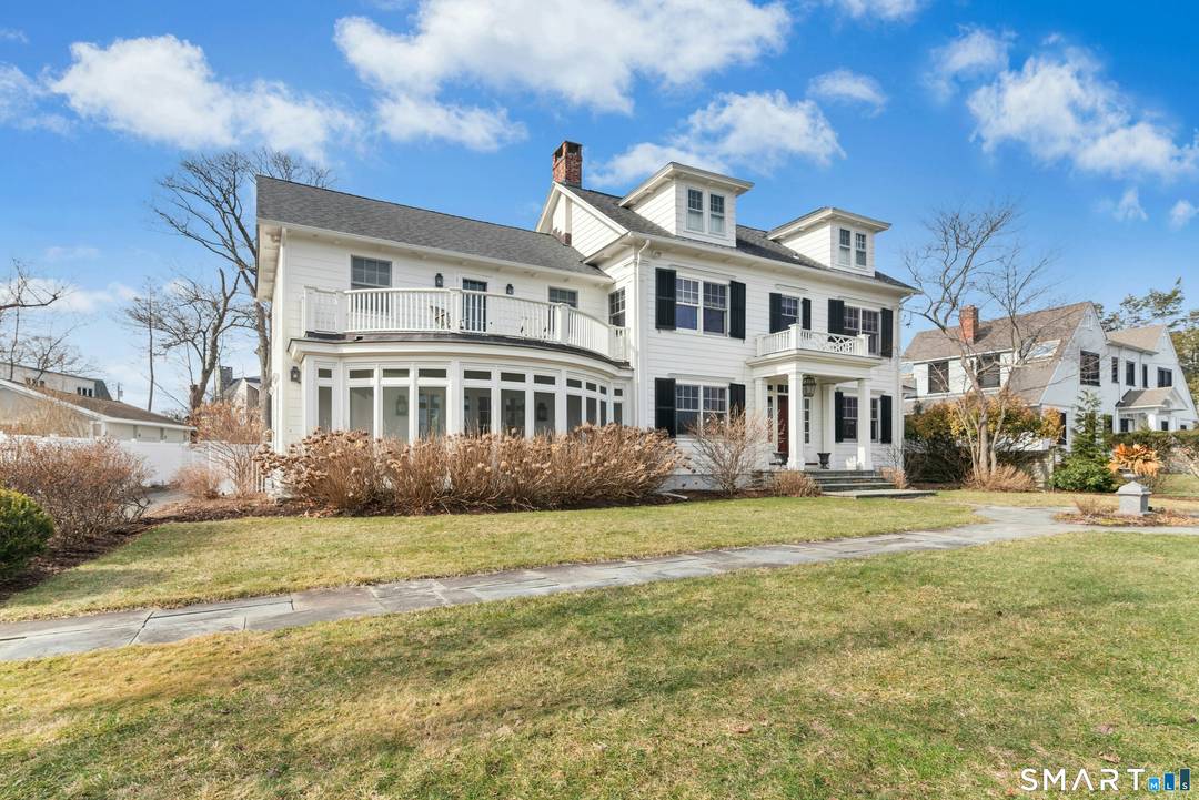 Welcome to this stately colonial, one of only 19 homes with deeded rights to the coveted Sea Beach Association on Shippan Point.