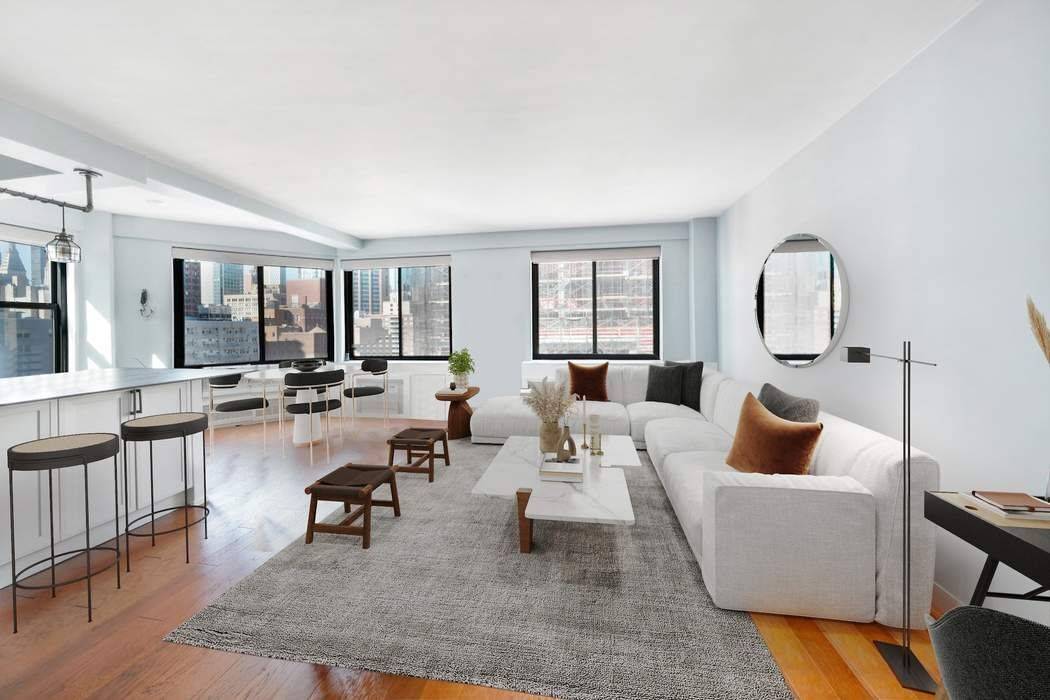 Residence 19A is an extraordinary, sun filled one bedroom in prime Murray Hill.
