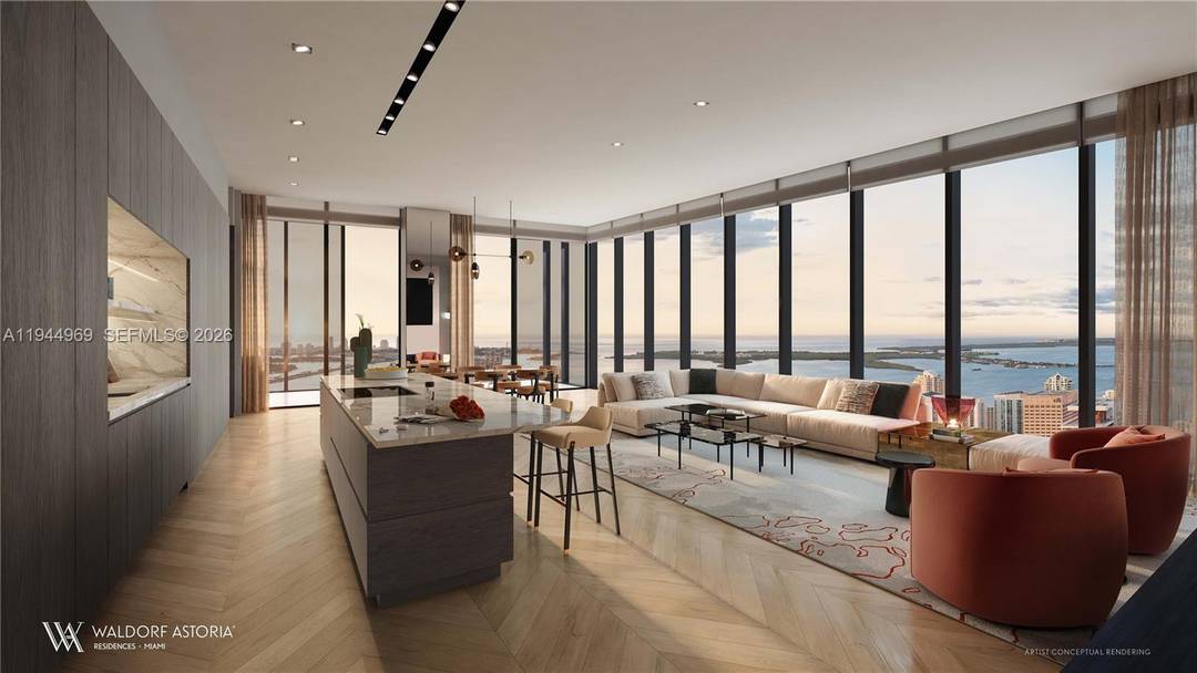 Experience refined luxury living at Waldorf Astoria Residences Miami in this spectacular Residence 01, located on high floors Levels 60 68.