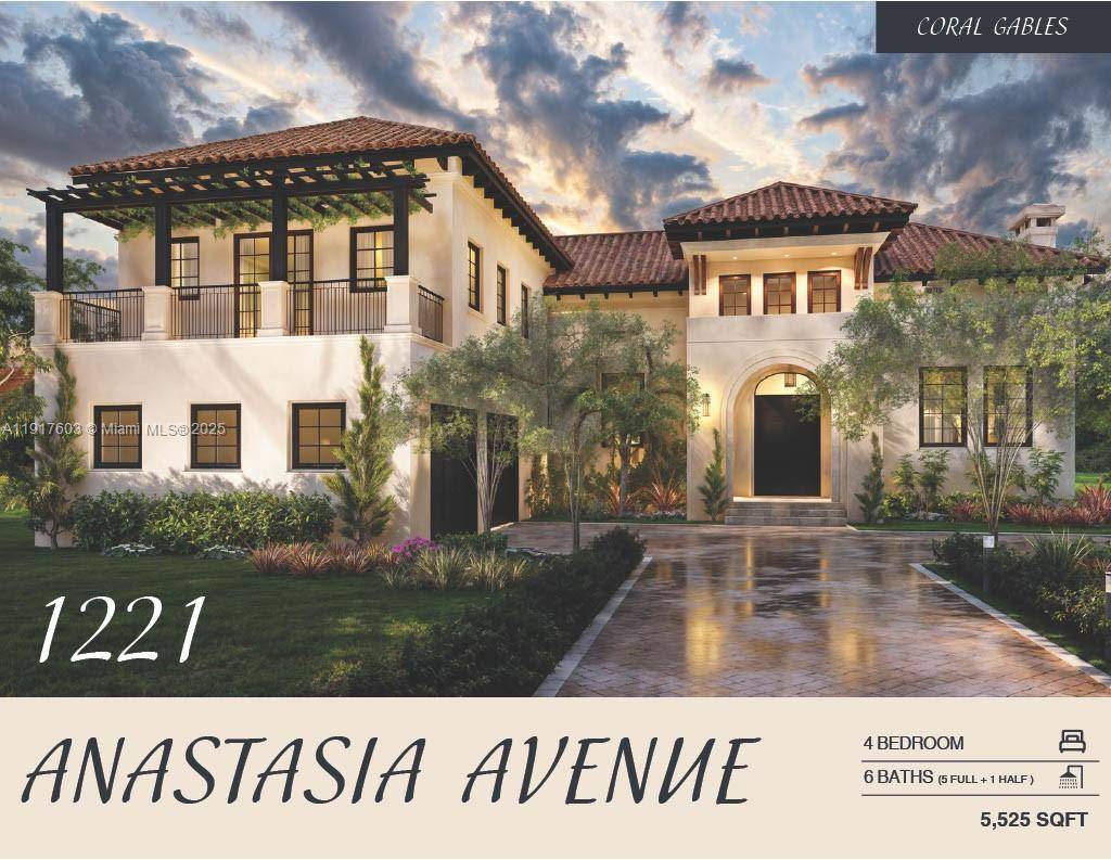 Nestled in the historic Country Club Section of Coral Gables at 1221 Anastasia Ave, this two story home boasts 4 bedrooms and 6 baths 5 full, 1 half.