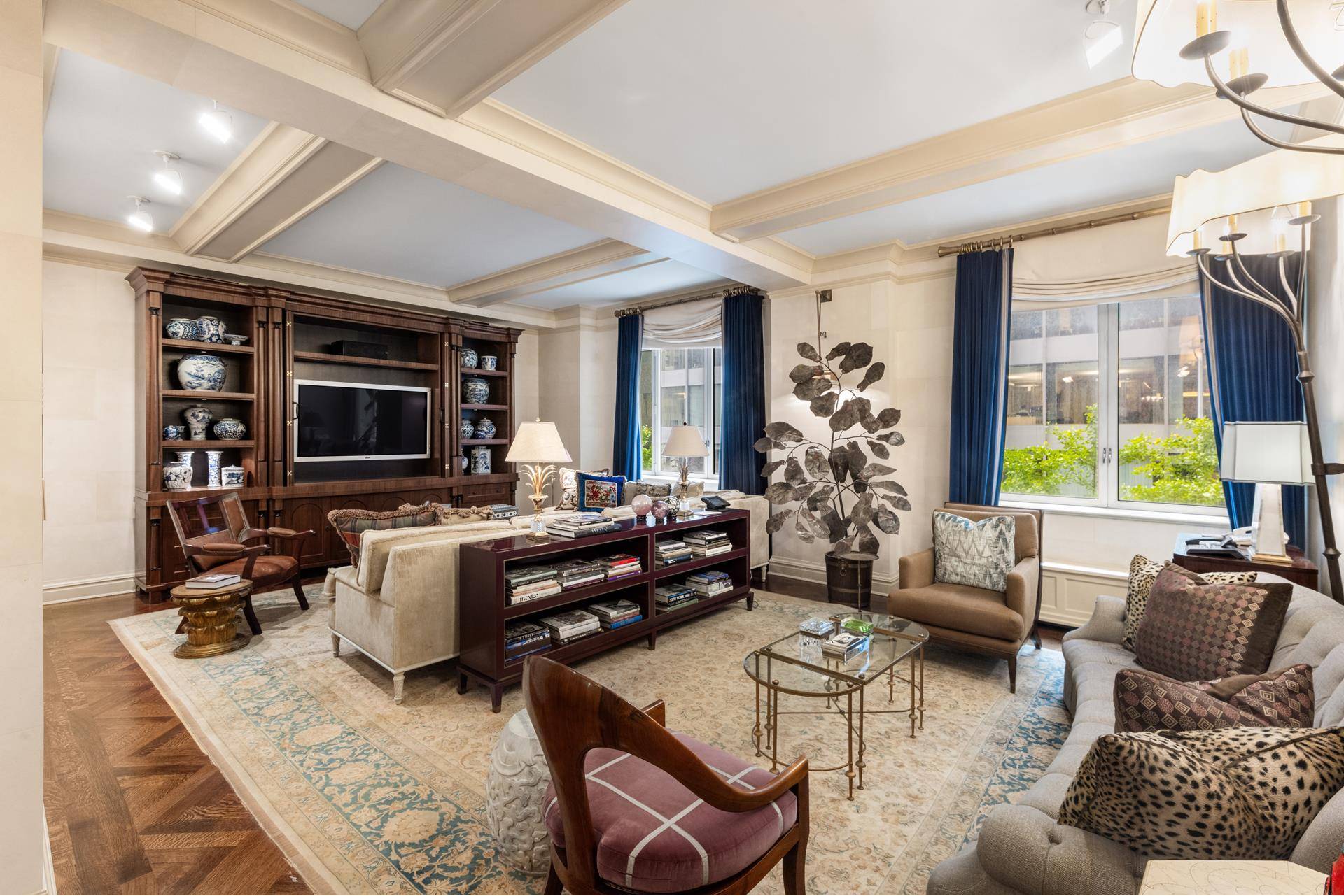 Enormous in scale and dazzling in prewar Park Avenue ambience this trophy residence is offered for lease furnished.