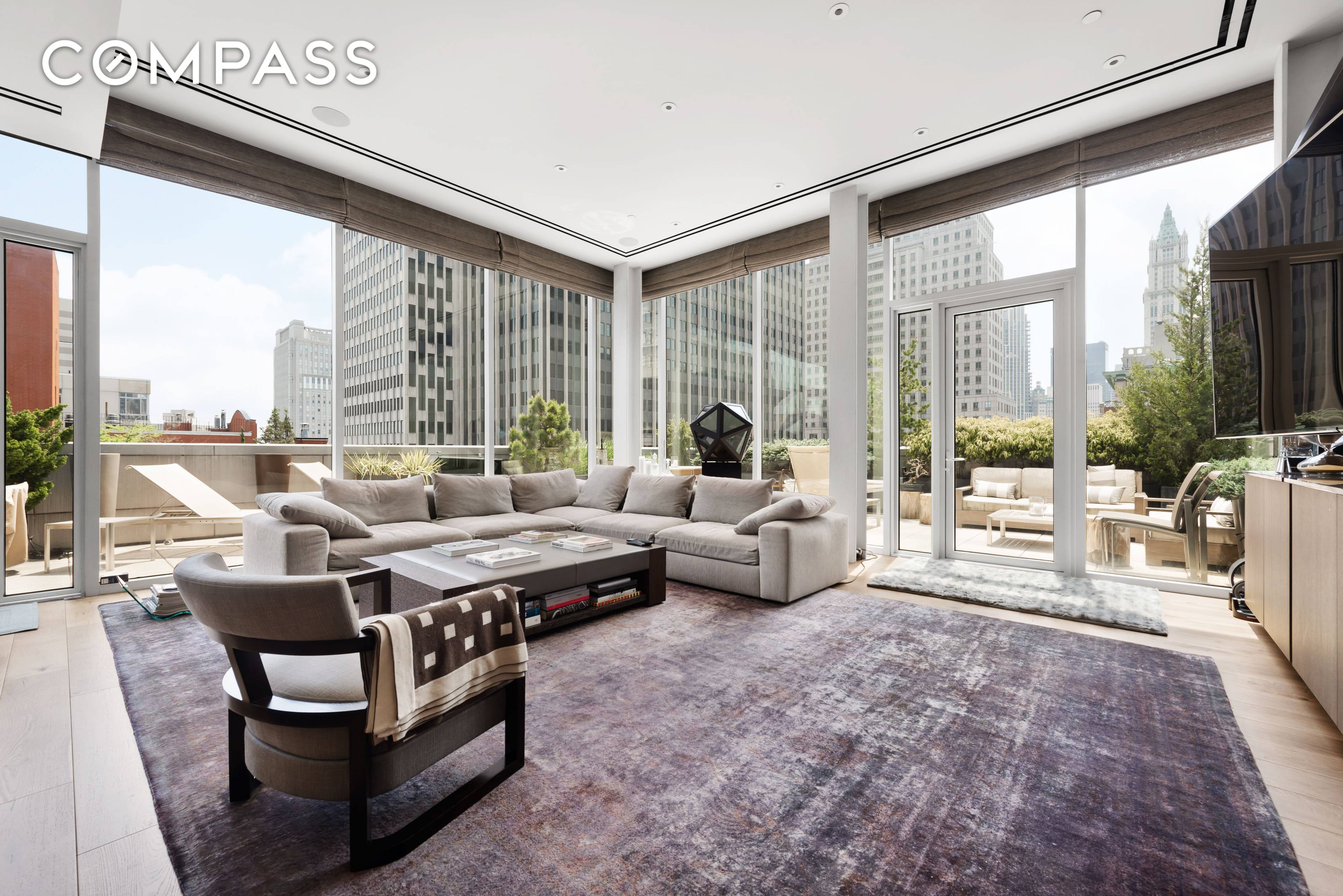 Stunning Duplex Penthouse with over 3, 700sqft of indoor outdoor space in the heart of TriBeCa.