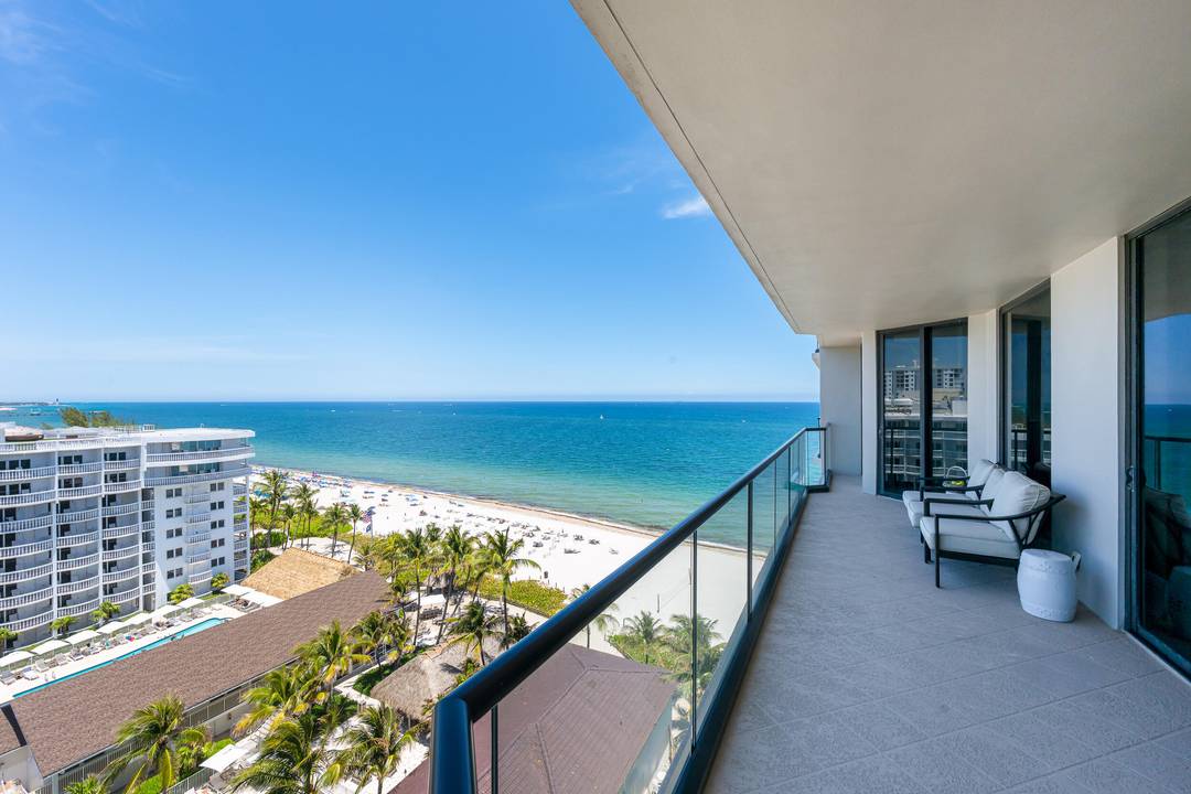 Beautifully updated condo in a boutique building with only 46 units, including a 600 square foot wraparound balcony with fabulous ocean and intracoastal views.