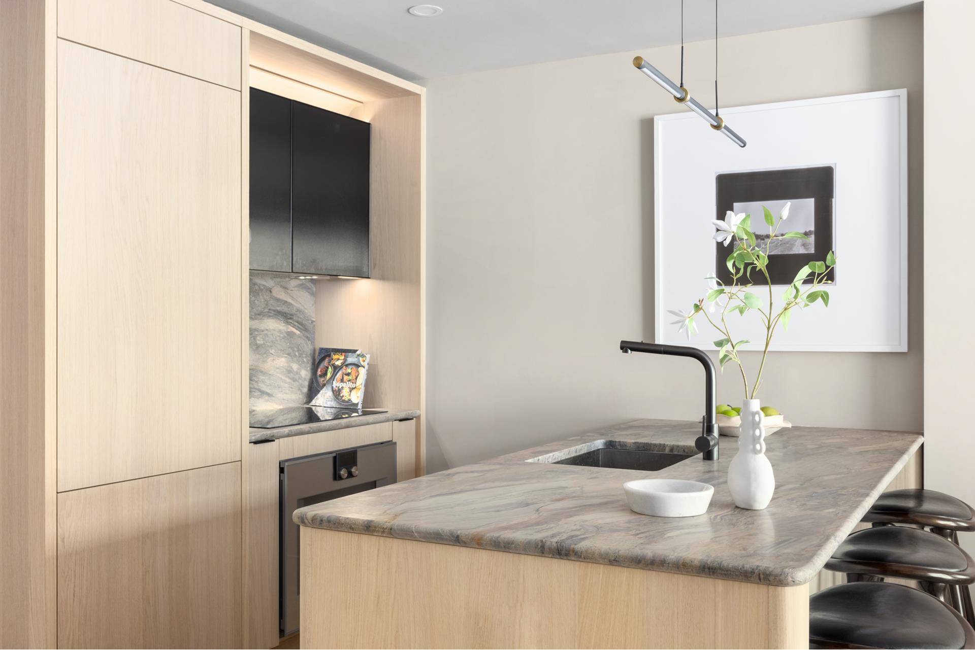 Residence 2C N is a refined one bedroom, one bathroom home spanning 590 square feet, within one of Manhattan's most forward thinking sustainable developments.