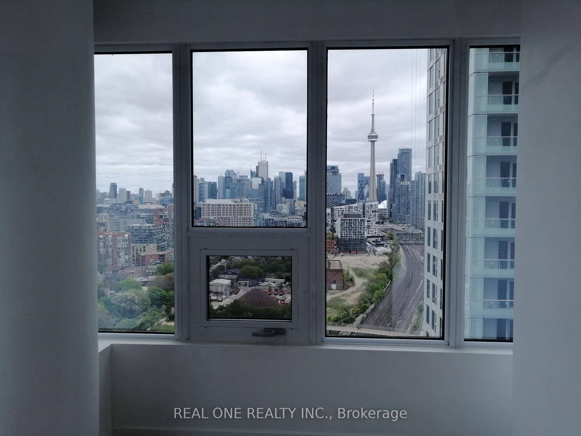 Large 1 1 suite in Liberty Village with spectacular city view of CN Tower.