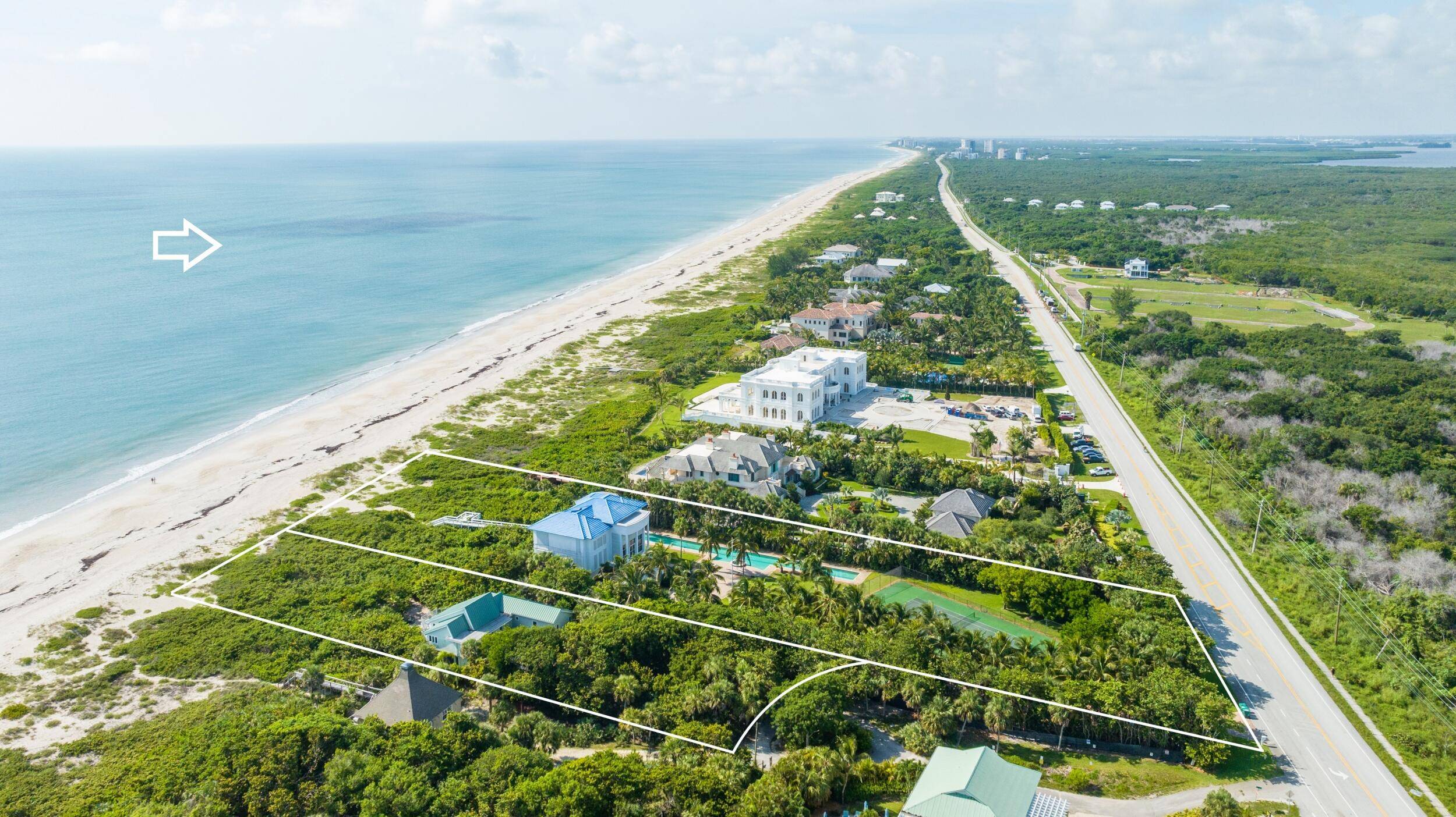 This rare offering presents a unique opportunity to own an extensive oceanfront compound in the exclusive Vero Beach Estate Section.