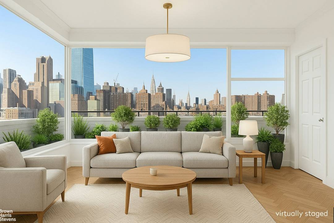 This massive 4, 000SF duplex penthouse loft is bathed in light from 4 exposures and offers unobstructed views of midtown Manhattan that are guaranteed to take your breath away !
