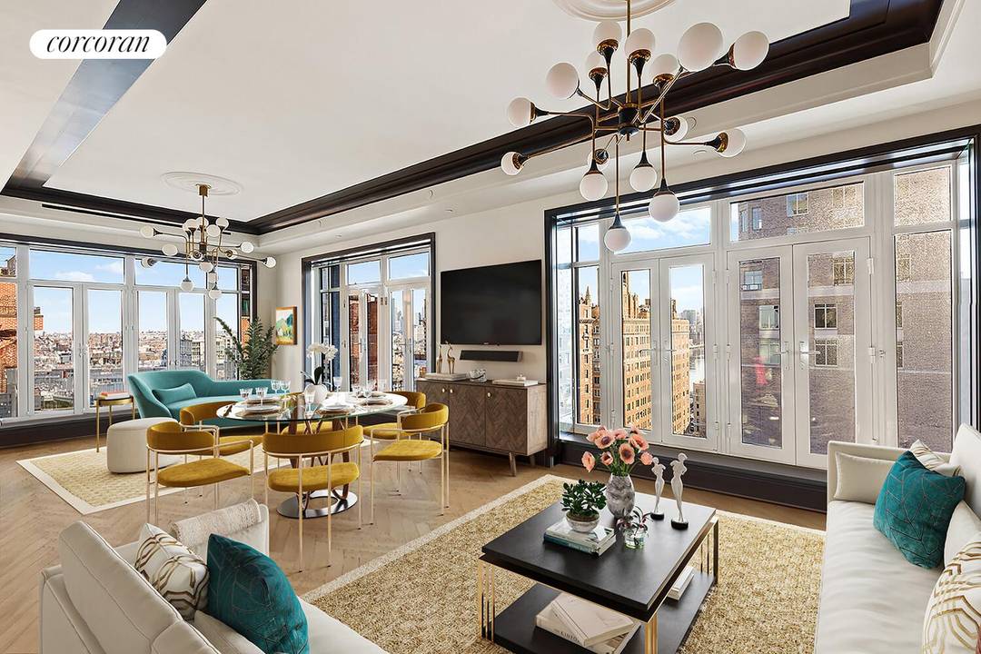 With sunlight dancing across the East River and views stretching to the Queensboro Bridge, one of the first resales of the coveted A line at 40 East End Avenue is ...