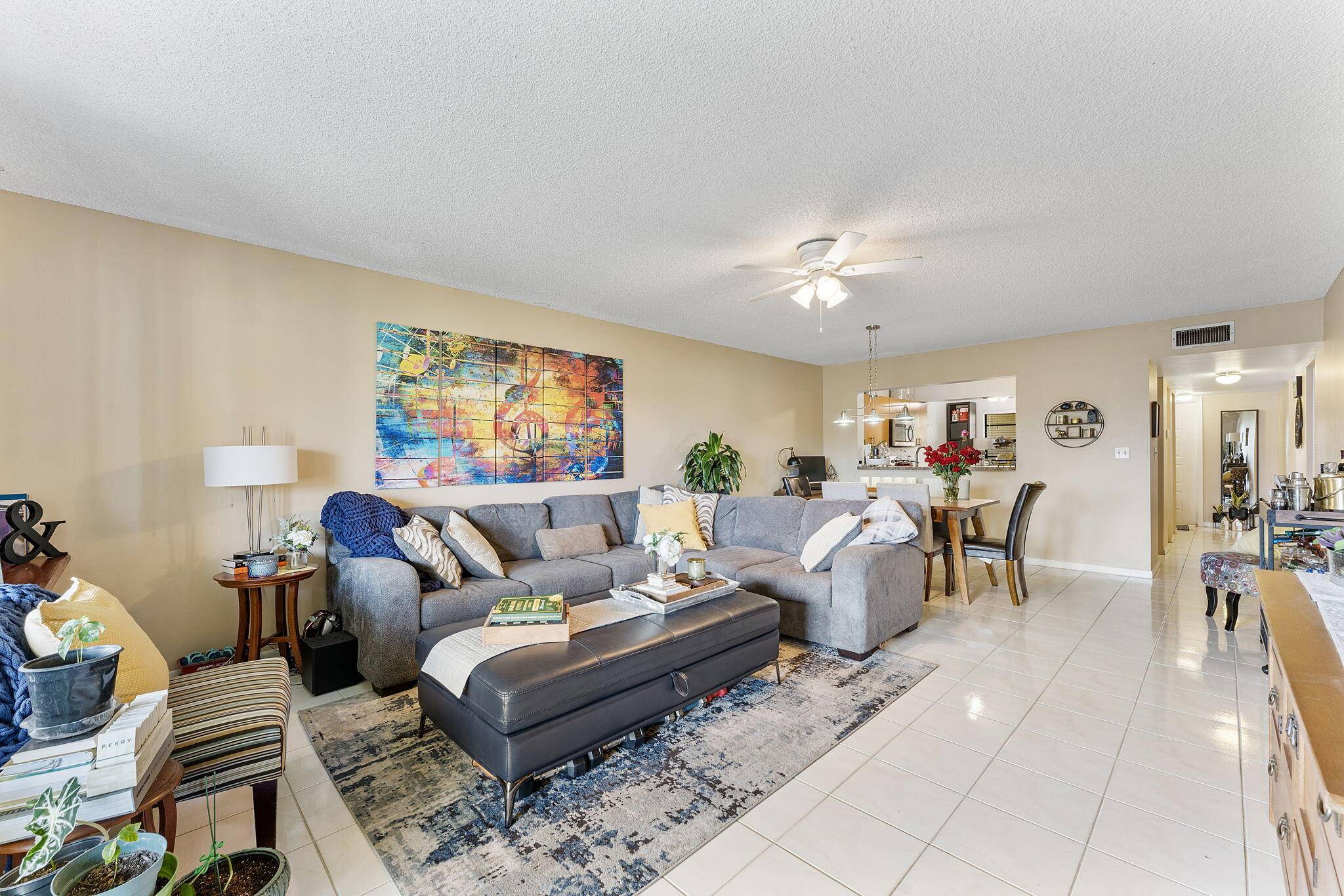 Spacious and private, this top floor 3 bedroom, 2 bath end unit offers serene garden and water views from the balcony.