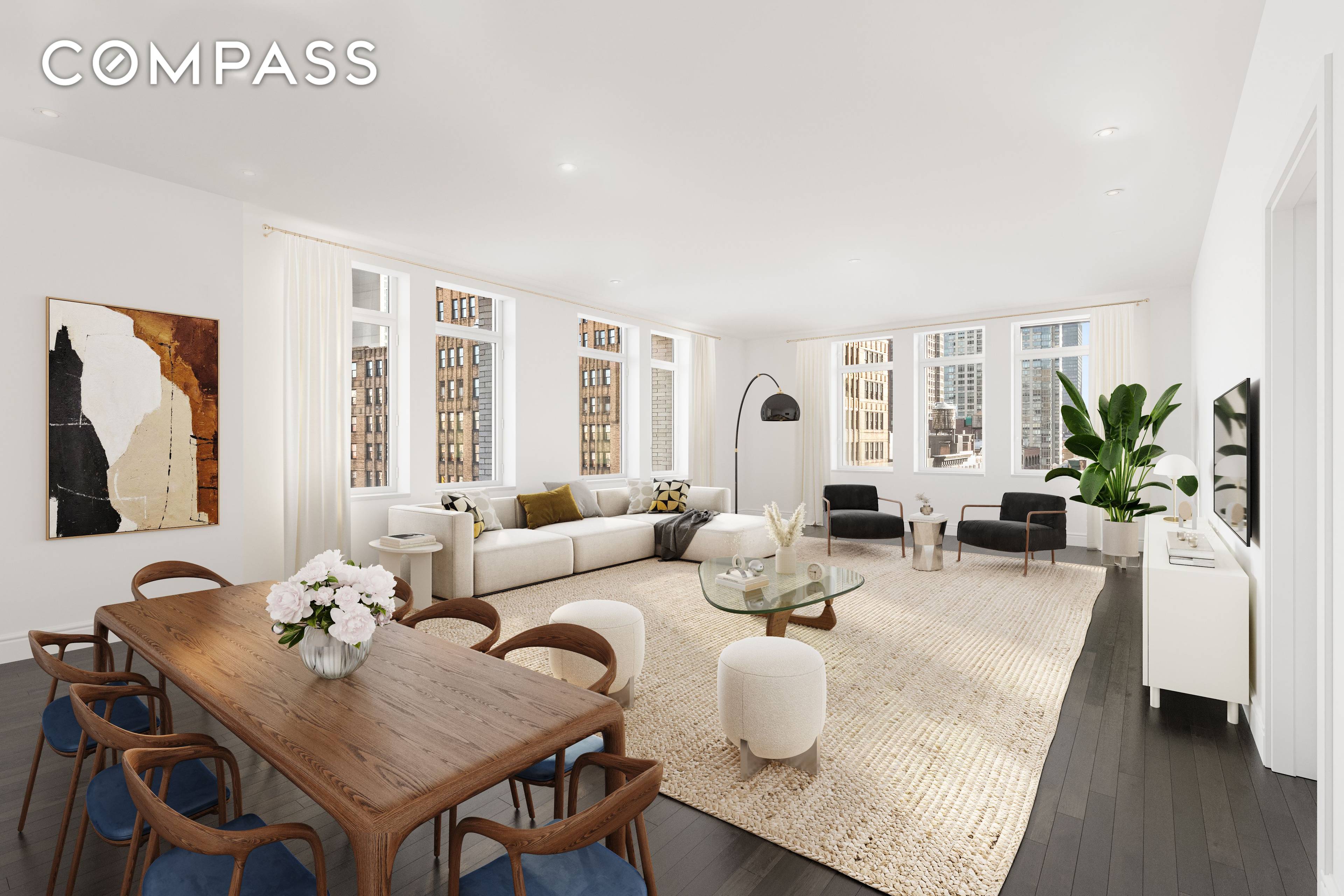 This light filled, grandly scaled loft apartment with low monthly carrying costs and 14 oversized tilt and turn windows sits on a prime, corner perch in The Chelsea Mercantile, Downtown's ...