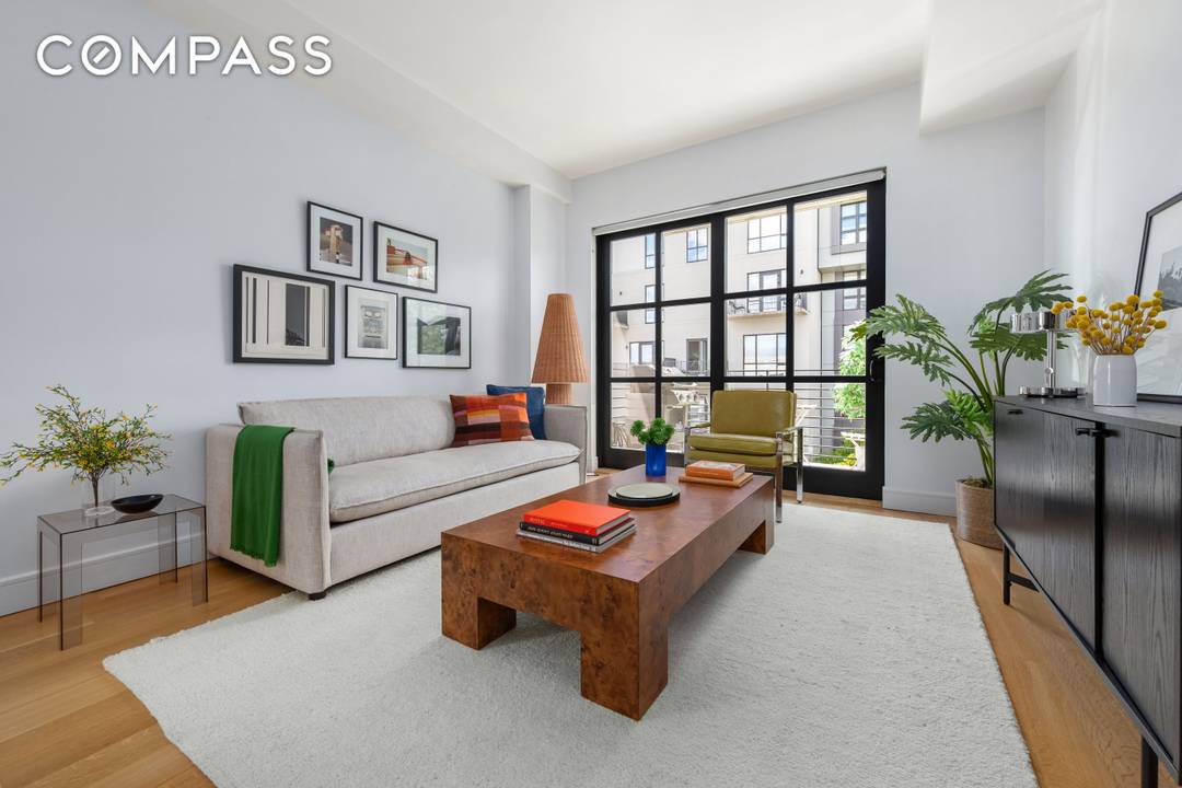 Residence 3C is a spacious, floor through two bedroom, two bath condo overlooking McCarren Park at the border of Greenpoint and Williamsburg.